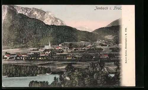 AK Jenbach i. Tirol, Ortsansicht aus der Vogelschau