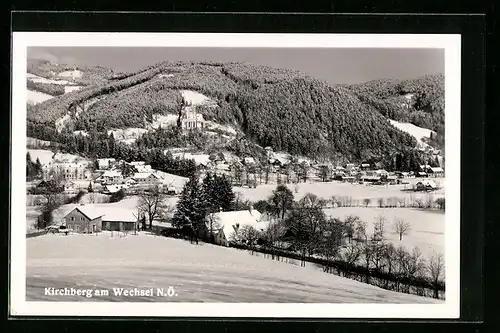 AK Kirchberg am Wechsel, Ortsansicht aus der Vogelschau