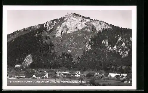 AK Ober Gleissenfeld, Ortsansicht mit Ruine Türkensturz