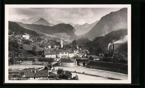 AK Hieflau, Ortsansicht aus der Vogelschau