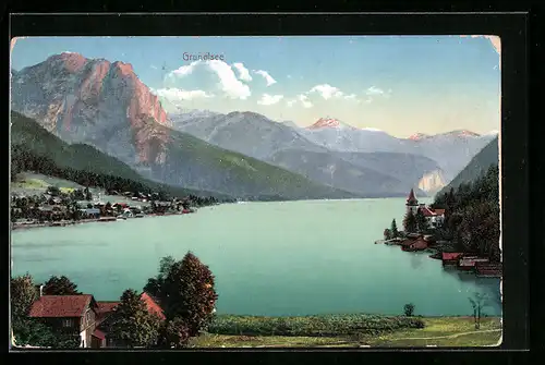 AK Grundlsee, Ortsansicht aus der Vogelschau