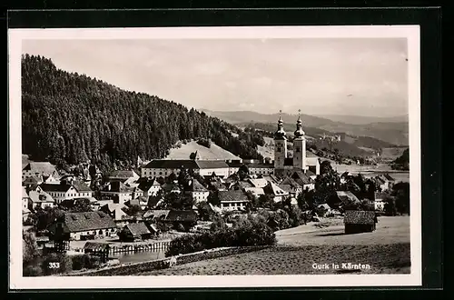 AK Gurk in Kärnten, Ortsansicht aus der Vogelschau