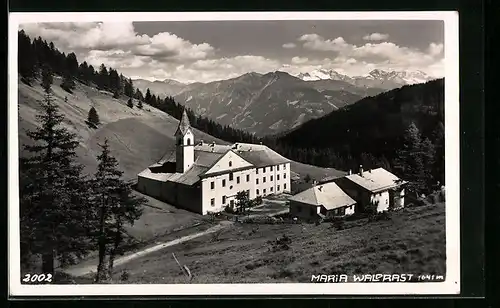 AK Maria Waldrast, Kirche aus der Vogelschau