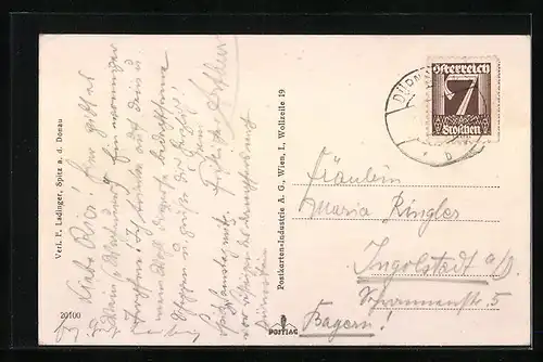 AK Spitz a. d. Donau, Teilansicht aus der Vogelschau