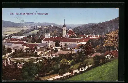 AK Heiligenkreuz i. Wienerwald, Blick auf die Stiftskirche