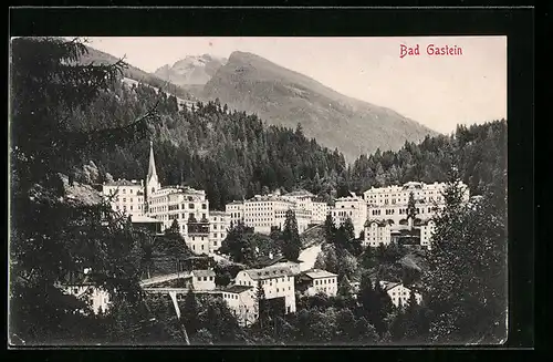 AK Bad Gastein, Ortsansicht aus der Vogelschau