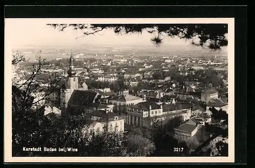 AK Baden b. Wien, Gesamtansicht mit Kirche