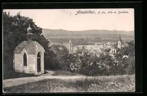 AK Amstetten, Teilansicht mit Kapelle