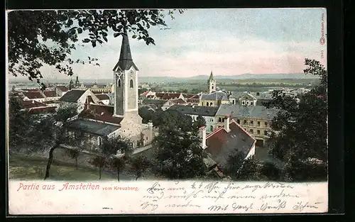 AK Amstetten, Teilansicht mit Kirche