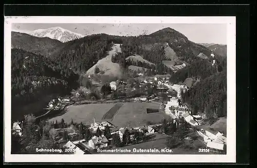 AK Gutenstein, Ortsansicht mit Schneeberg
