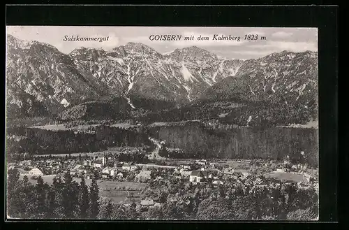 AK Goisern /Salzkammergut, Ortsansicht mit Kalmberg