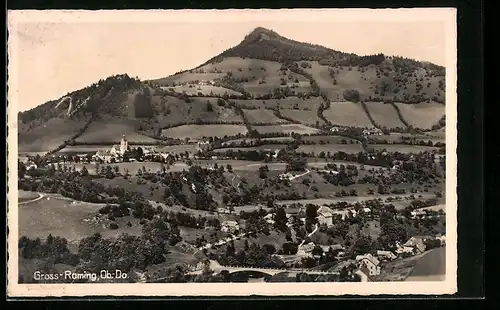 AK Gross-Raming, Ortsansicht mit Umgebung