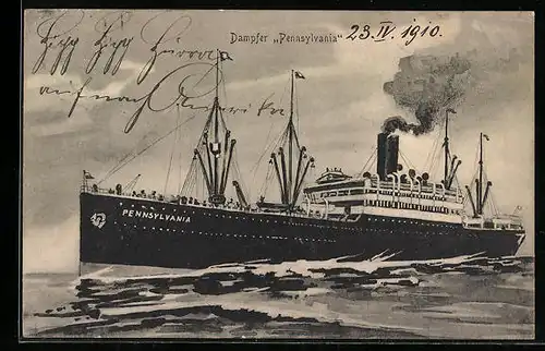 AK Dampfer Pennsylvania in Fahrt