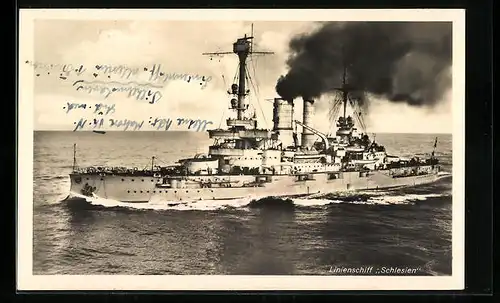 AK Linienschiff Schlesien