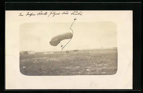 Foto-AK Militär-Ballon mit Korb