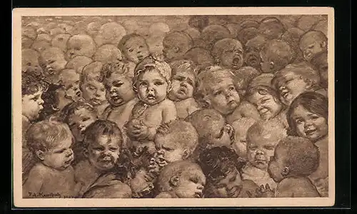 AK Deutschlands Zukunft, Kleinkinder, Gemälde F. A. v. Kaulbach