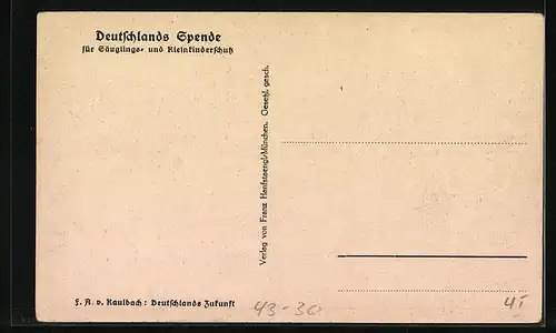 AK Deutschlands Zukunft, Kleinkinder, Gemälde F. A. v. Kaulbach