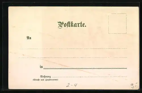Lithographie Das Postwesen, Botenpost des Mittelalters, Auslieferung eines Briefes in einem Kontor