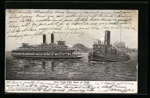 AK New York, Fire Boat at Drill