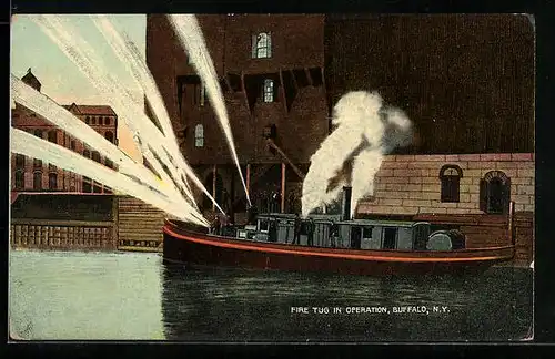 AK Buffalo, N. Y., Fire Tug in Operation