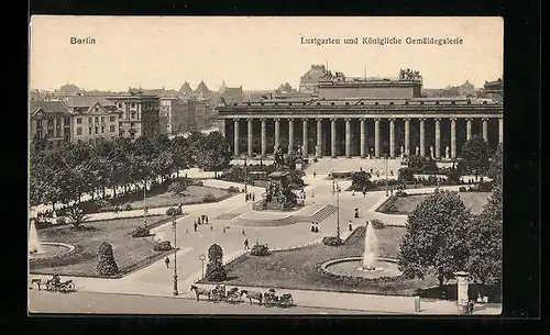 AK Berlin, Lustgarten und Gemäldegalerie aus der Vogelschau