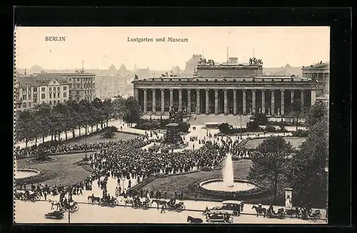 AK Berlin, Lustgarten und Museum mit Veranstaltung