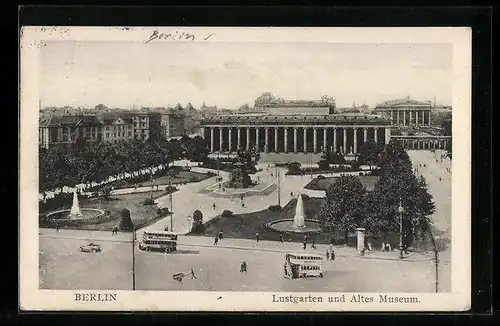 AK Berlin, Lustgarten und Altes Museum aus der Vogelschau