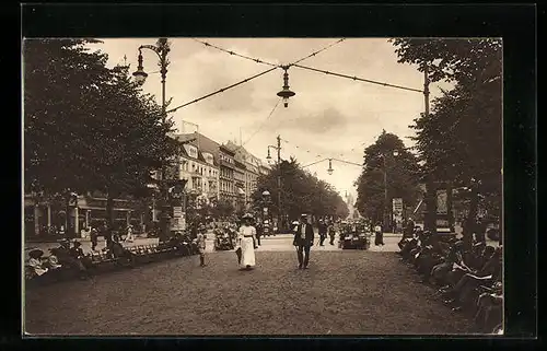 AK Berlin, Unter den Linden, Promenade