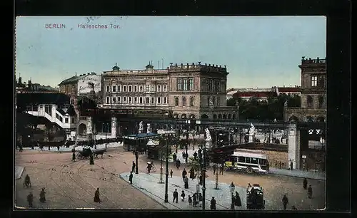 AK Berlin-Kreuzberg, Hochbahnhof am Halleschen Tor