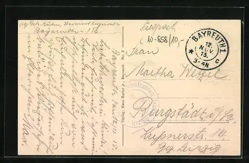 AK Bayreuth, Partie mit Ruderboot auf dem Röhrensee