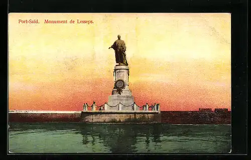 AK Port-Said, Monument de Lesseps