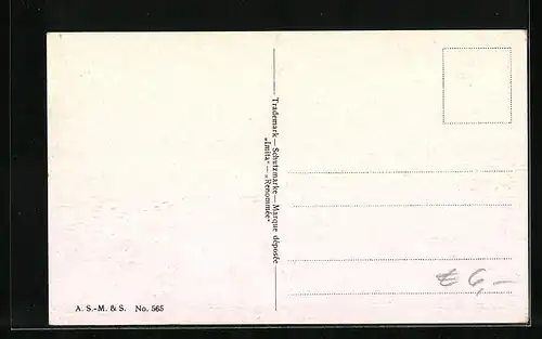 Ölgemälde-Imitations-AK Imita / A.S.-M. Leipzig Nr. 565: Uferlandschaft mit Frauenstatue