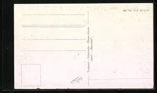 Ölgemälde-Imitations-AK Imita / A.S.-M. Leipzig Nr. 569: Segelboot auf hoher See bei Sturm