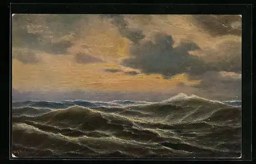 Ölgemälde-Imitations-AK Imita / A.S.-M. Leipzig Nr. 230: Bewegte See