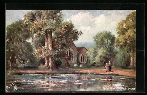 Künstler-AK Raphael Tuck & Sons Nr. 7129: Kent, Wickham Church