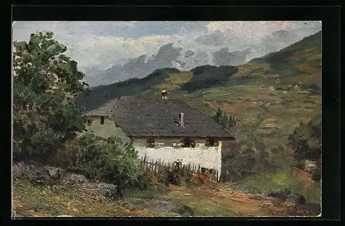 Künstler-AK Raphael Tuck & Sons Nr. 893: Landschaft mit einem Haus