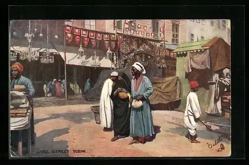 Künstler-AK Raphael Tuck & Sons Nr. 7435: Cairo, Street Scene