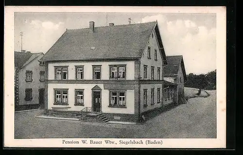 AK Siegelsbach i. Baden, Pension W. Bauer Wtw.