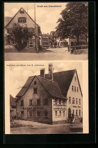 AK Schnelldorf, Gasthaus zur Krone Ackermann