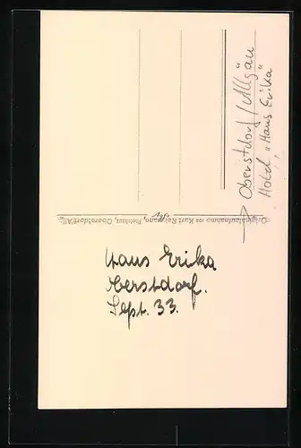 AK Oberstdorf i. Allgäu, Hotel Haus Erika