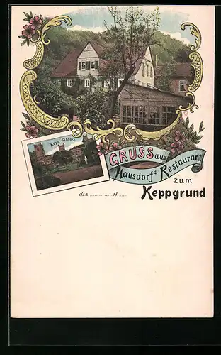 AK Dresden-Hosterwitz, Hausdorf`s Restaurant zum Keppgrund, Kepp-Schloss