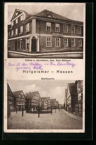 AK Hofgeismar i. Hessen, Kaffee Karl Wilhelm, Marktpartie