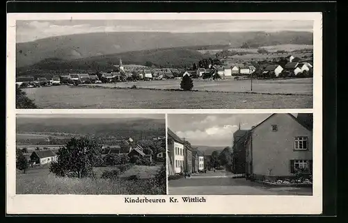 AK Kinderbeuern b. Wittlich, Ortsansicht mit Strassenpartie