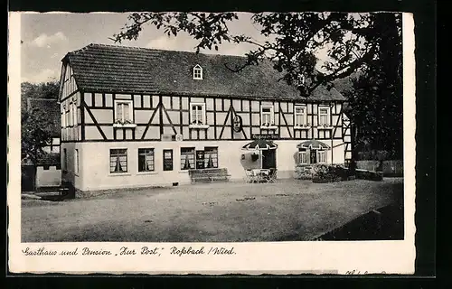 AK Rossbach / Wied, Gasthaus und Pension zur Post