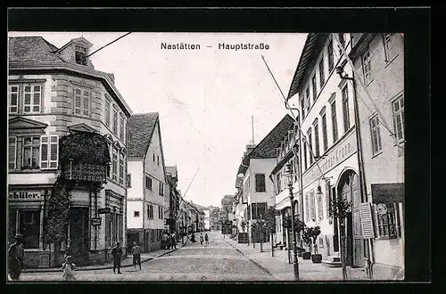 AK Nastätten, Hauptstrasse mit Gasthof zur Krone