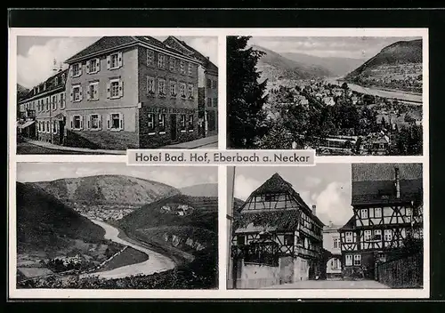AK Eberbach a. N., Ortsansicht, Ortspartie, Hotel Badischer Hof Ernst Rohr