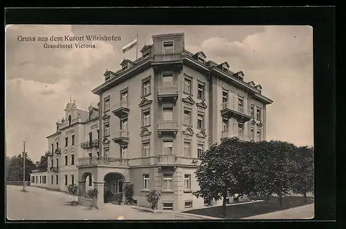 AK Bad Wörishofen, Partie am Grandhotel Victoria