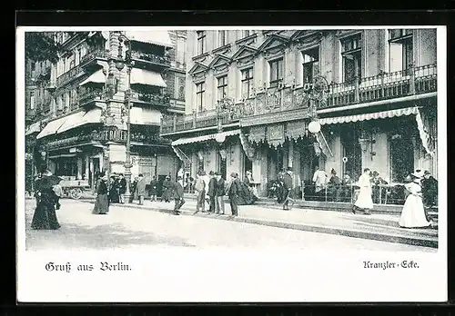 AK Berlin, Kranzler-Ecke mit Cafe Bauer