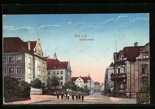 AK Hof /Bayern, Partie in der Schillerstrasse