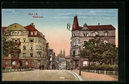 AK Hof i. B., Partie in der Wörthstrasse